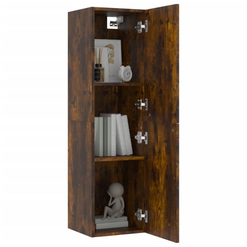 vidaXL Nástenné TV skrinky 2 ks dymový dub 30,5x30x110 cm