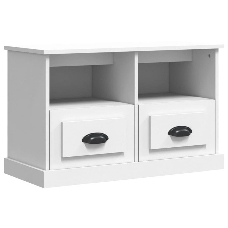 vidaXL TV skrinka biela 80x35x50 cm spracované drevo