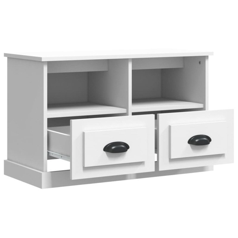 vidaXL TV skrinka biela 80x35x50 cm spracované drevo