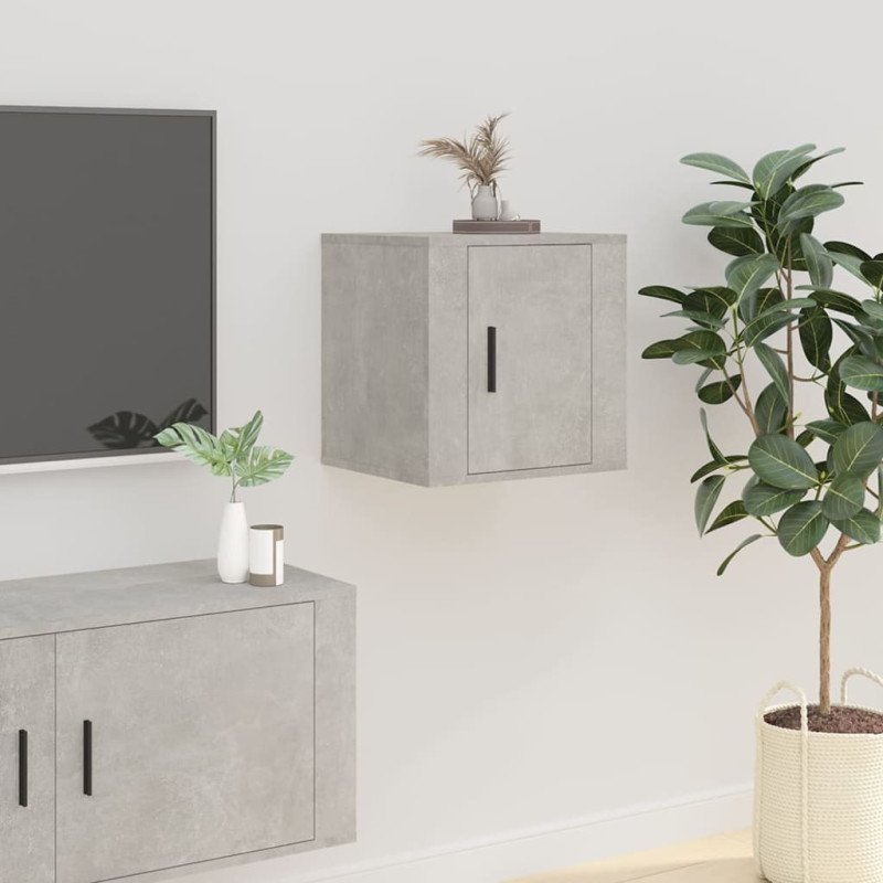 vidaXL Nástenné TV skrinky 2 ks betónovo-sivé 40x34,5x40 cm