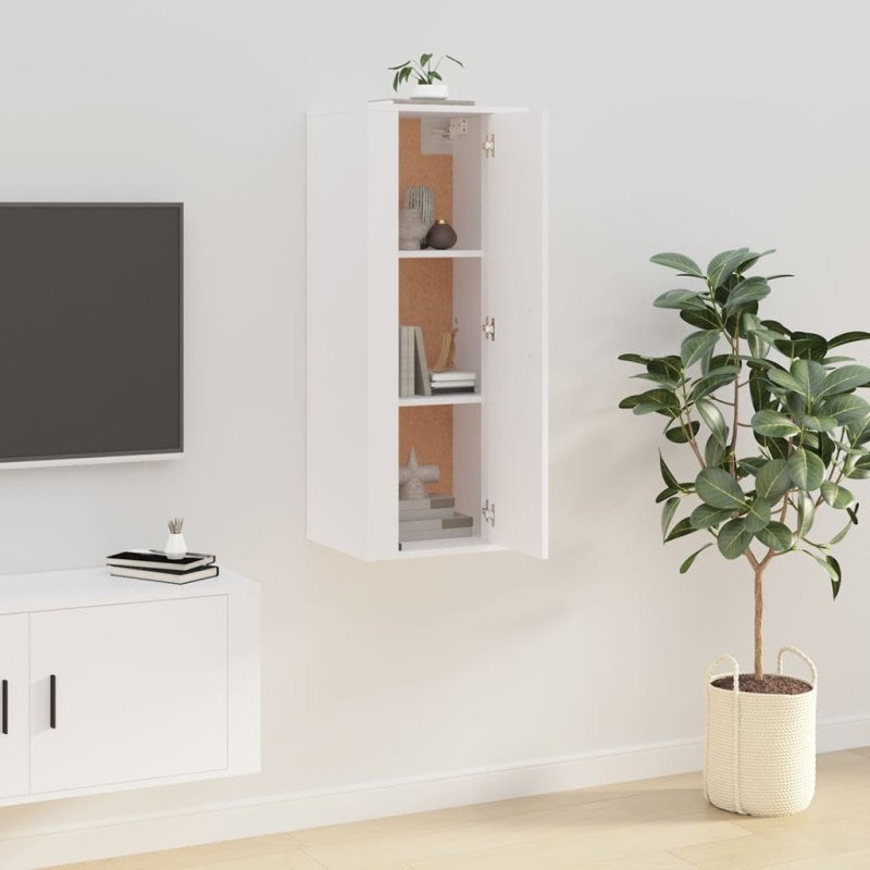 vidaXL Nástenná TV skrinka biela 40x34,5x100 cm