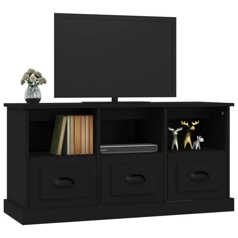 vidaXL TV skrinka čierna 100x35x50 cm kompozitné drevo