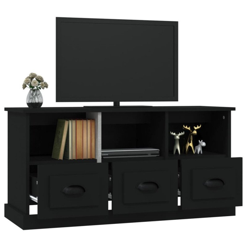 vidaXL TV skrinka čierna 100x35x50 cm kompozitné drevo