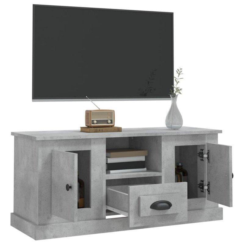 vidaXL TV skrinka betónová sivá 100x35,5x45 cm kompozitné drevo