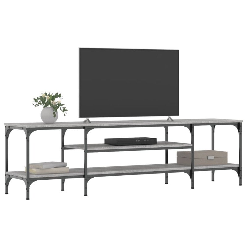 vidaXL TV skrinka sivá sonoma 161x35x45 cm kompozitné drevo a železo