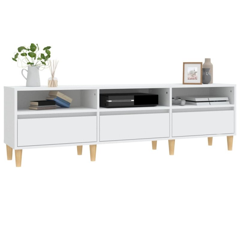 vidaXL TV skrinka biela 150x30x44,5 cm spracované drevo