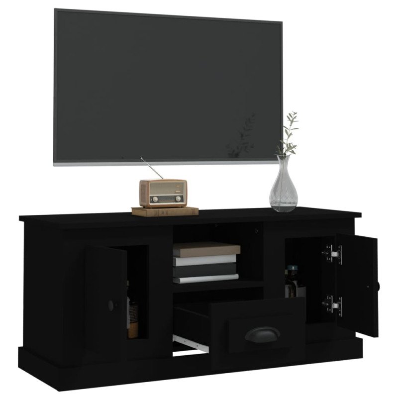 vidaXL TV skrinka čierna 100x35,5x45 cm kompozitné drevo