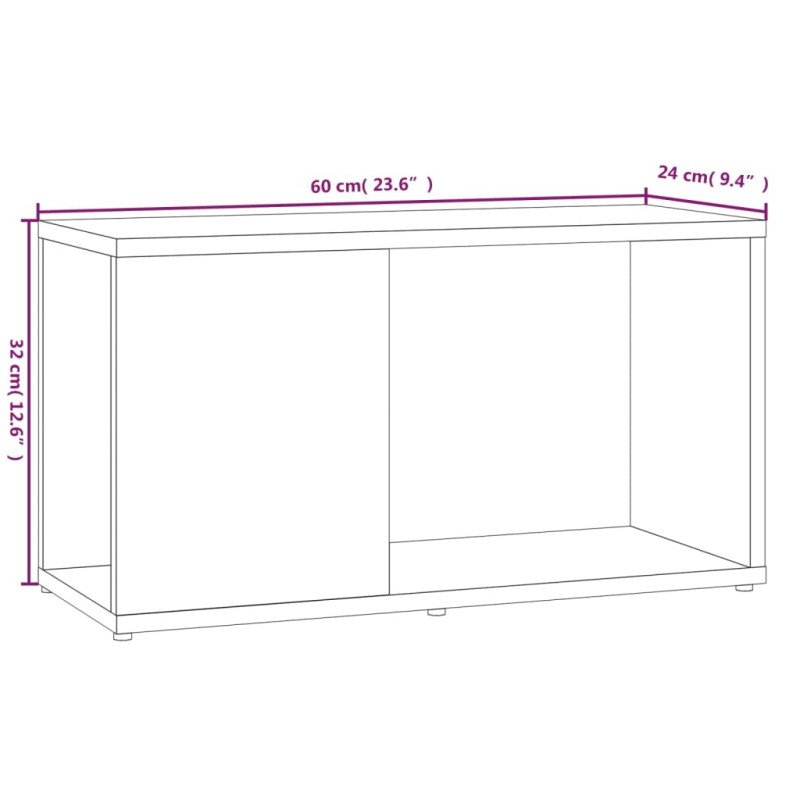 vidaXL TV skrinka dymový dub 60x24x32 cm spracované drevo
