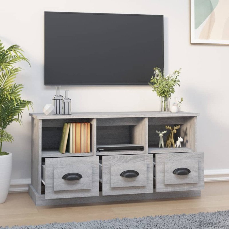 vidaXL TV skrinka sivý dub sonoma 100x35x50 cm kompozitné drevo