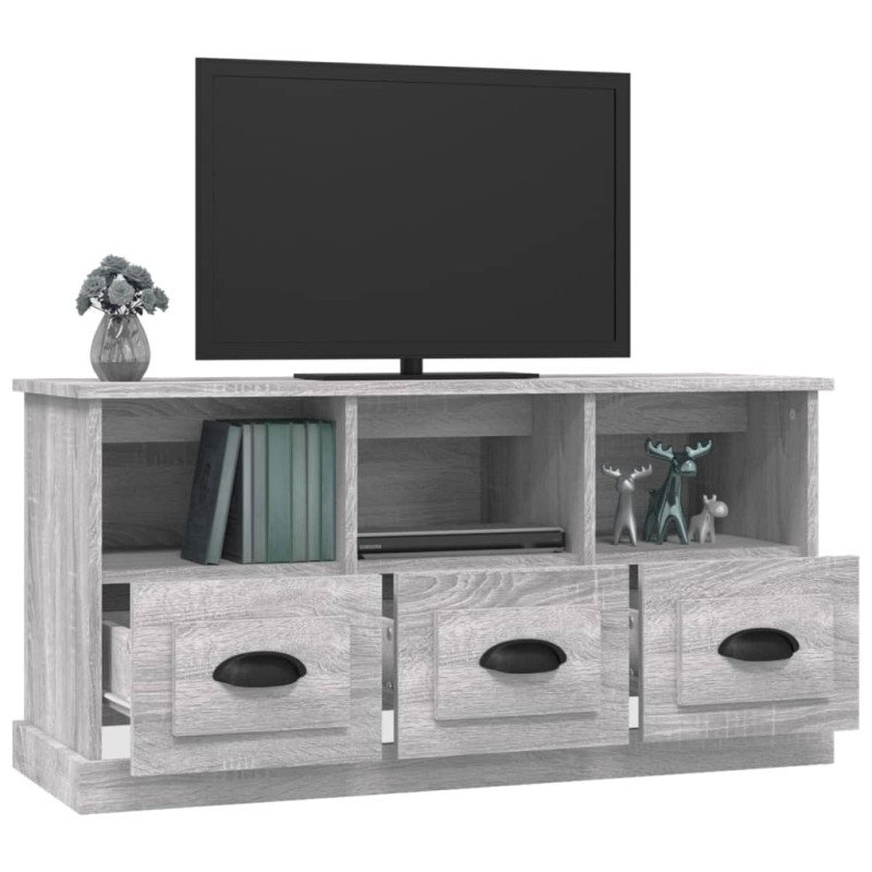 vidaXL TV skrinka sivý dub sonoma 100x35x50 cm kompozitné drevo