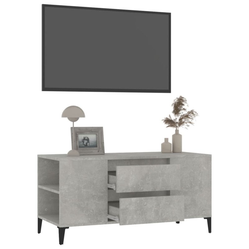 vidaXL TV skrinka betónovosivá 102x44,5x50 cm spracované drevo