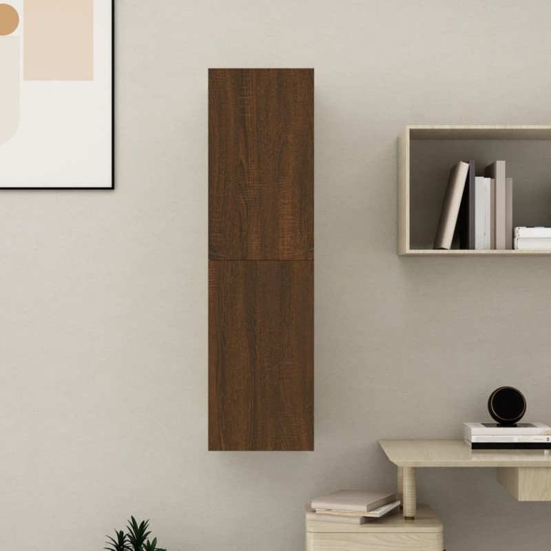 vidaXL Nástenná TV skrinka hnedý dub 30,5x30x110 cm
