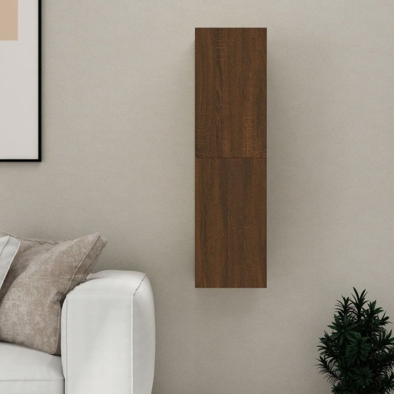 vidaXL Nástenná TV skrinka hnedý dub 30,5x30x110 cm