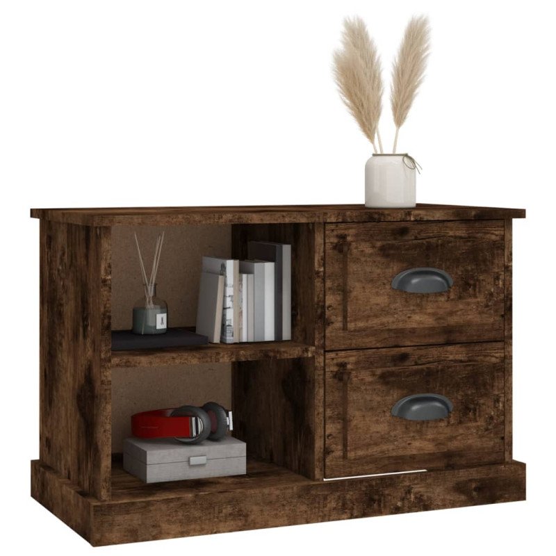 vidaXL TV skrinka dymový dub 73x35,5x47,5 cm spracované drevo