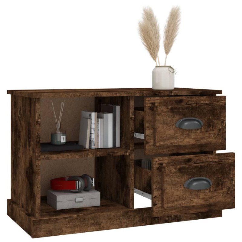 vidaXL TV skrinka dymový dub 73x35,5x47,5 cm spracované drevo