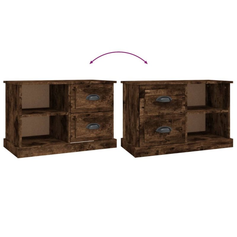 vidaXL TV skrinka dymový dub 73x35,5x47,5 cm spracované drevo