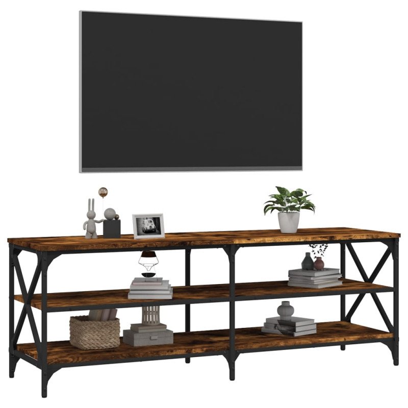 vidaXL TV skrinka dymový dub 140x40x50 cm kompozitné drevo