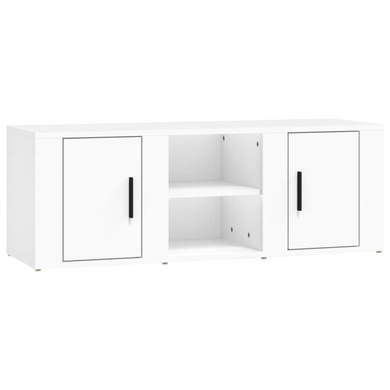 vidaXL TV skrinka biela 100x31,5x35 cm spracované drevo