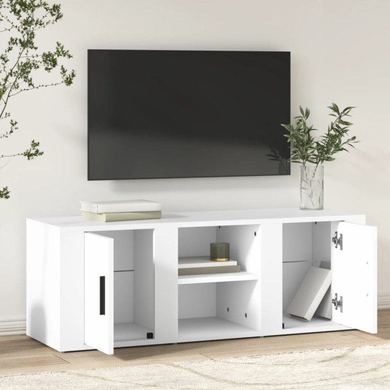 vidaXL TV skrinka biela 100x31,5x35 cm spracované drevo