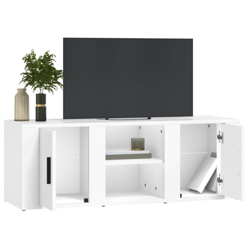 vidaXL TV skrinka biela 100x31,5x35 cm spracované drevo