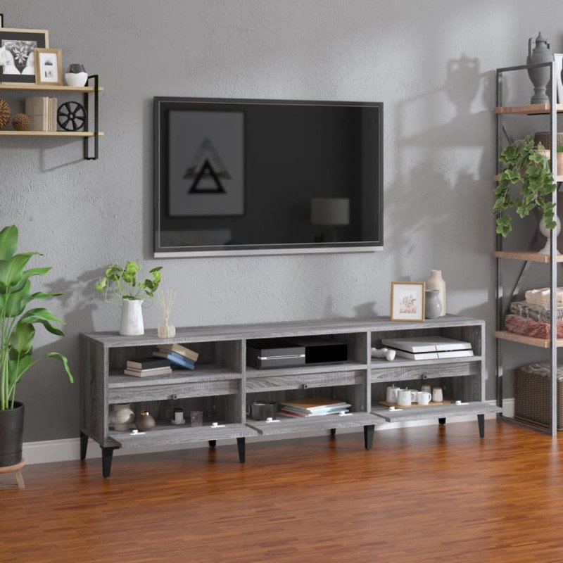 vidaXL TV skrinka sivý dub sonoma 150x30x44,5 cm kompozitné drevo