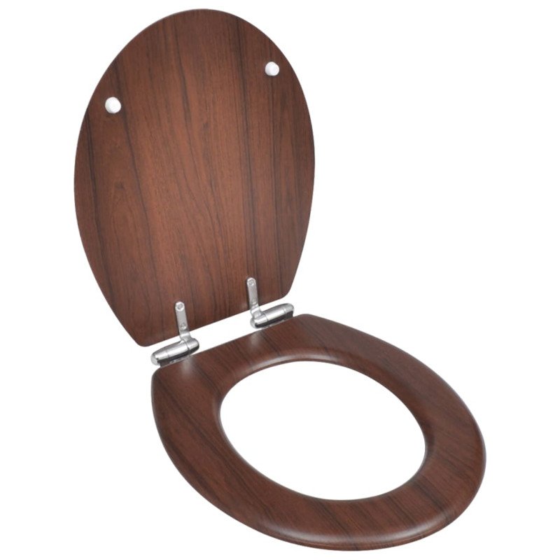 vidaXL WC sedadlá s pomalým sklápaním 2 ks, MDF, hnedé