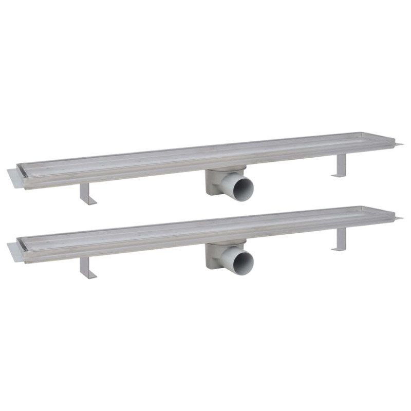 vidaXL Rovný sprchový odtok 2 ks 830x140 mm nehrdzavejúca oceľ