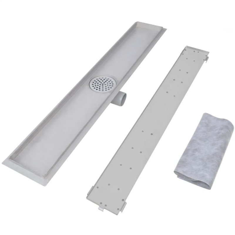 vidaXL Rovný sprchový odtok 2 ks 830x140 mm nehrdzavejúca oceľ