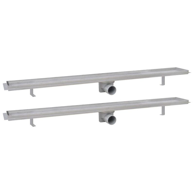 vidaXL Rovný sprchový odtok 2 ks 1030x140 mm nehrdzavejúca oceľ