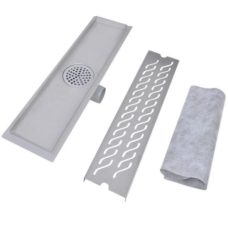 vidaXL Rovný sprchový odtok 2 ks vlnovka 530x140 mm nehrdzavejúca oceľ