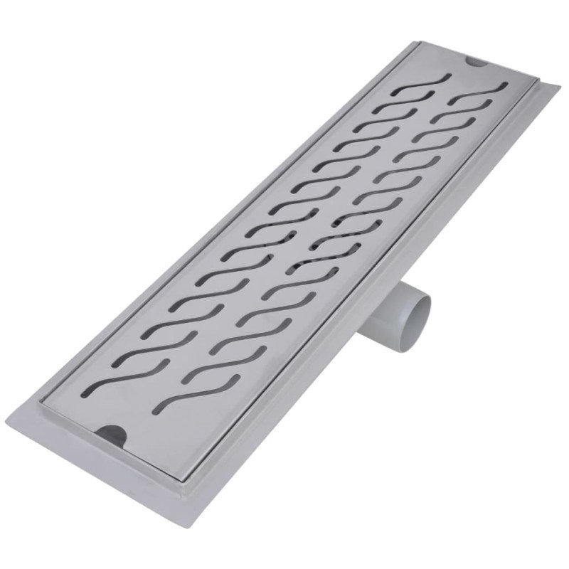 vidaXL Rovný sprchový odtok 2 ks vlnovka 530x140 mm nehrdzavejúca oceľ