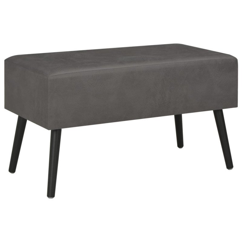 vidaXL Lavica so zásuvkami 80 cm, sivá, umelá koža