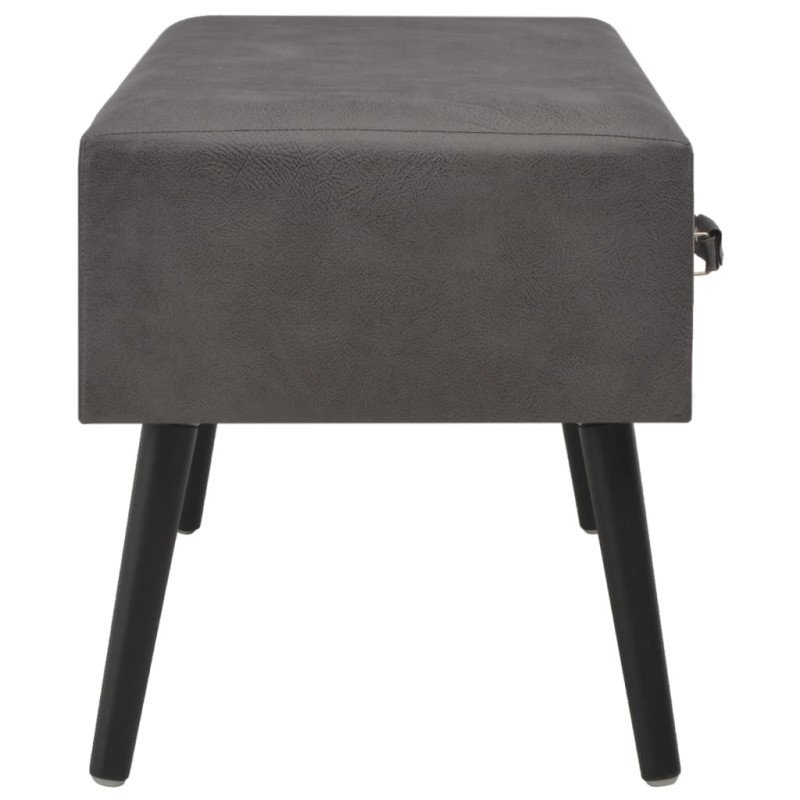 vidaXL Lavica so zásuvkami 80 cm, sivá, umelá koža