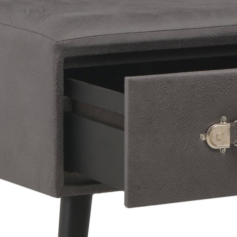 vidaXL Lavica so zásuvkami 80 cm, sivá, umelá koža