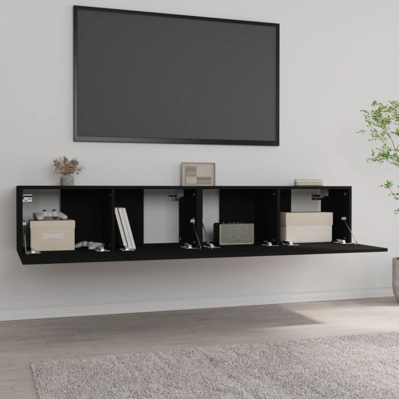 vidaXL TV stolíky 2 ks čierne 80x30x30 cm spracované drevo