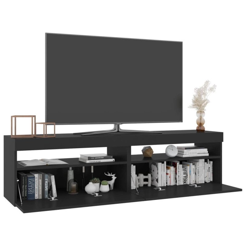 vidaXL TV skrinky 2 ks s LED svetlami čierne 75x35x40 cm