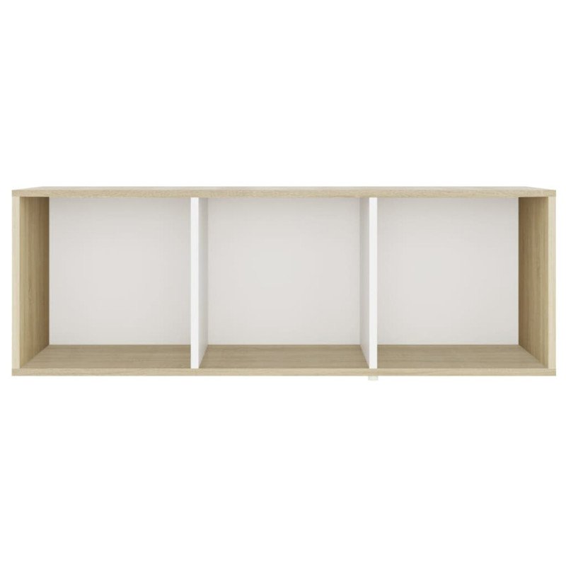 vidaXL TV skrinka, biela a dub sonoma 107x35x37 cm, kompozitné drevo