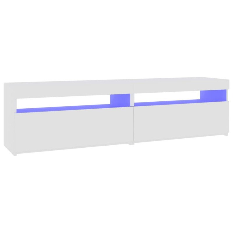 vidaXL TV skrinky 2 ks s LED svetlami lesklé biele 75x35x40 cm