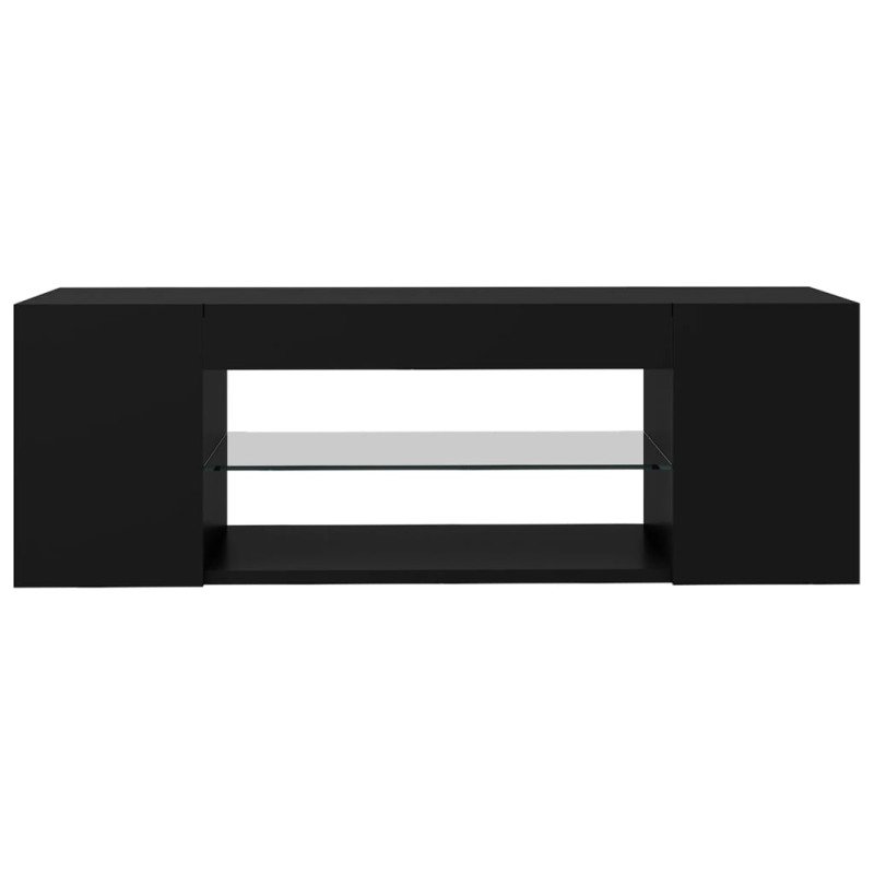 vidaXL TV skrinka s LED svetlami čierna 90x39x30 cm