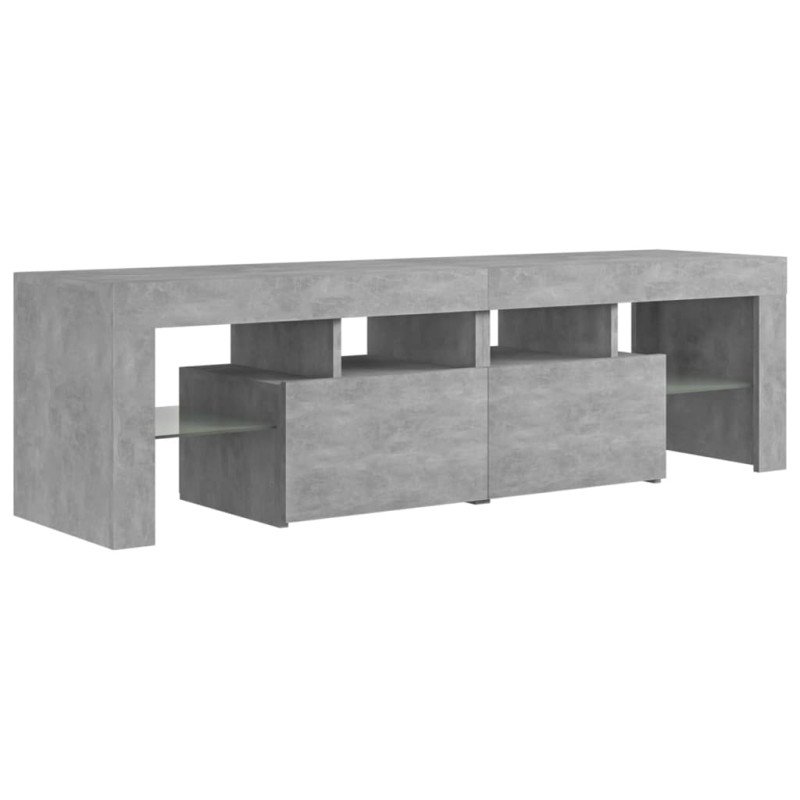 vidaXL TV skrinka s LED svetlami, betónovo sivá 140x36,5x40 cm