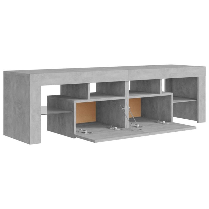 vidaXL TV skrinka s LED svetlami, betónovo sivá 140x36,5x40 cm