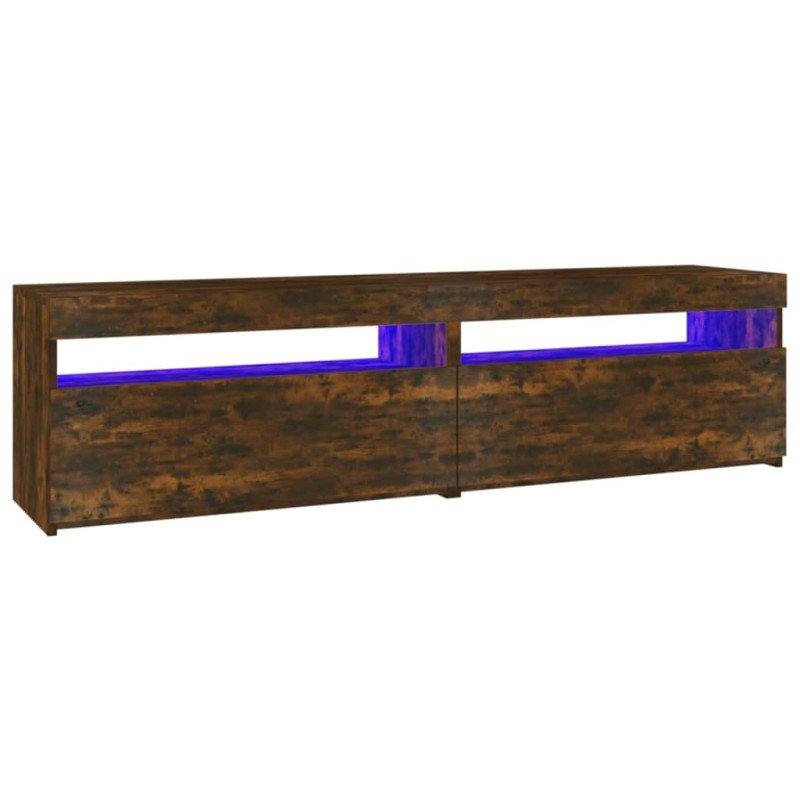 vidaXL TV skrinky s LED svetlami 2 ks tmavý dub 75x35x40 cm