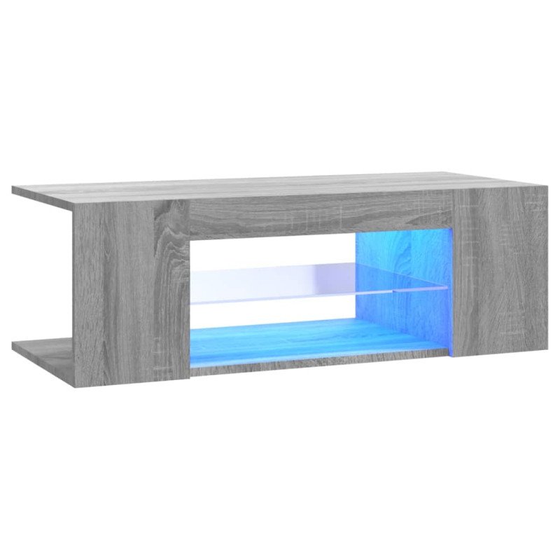 vidaXL TV skrinka s LED svetlami sivá sonoma 90x39x30 cm