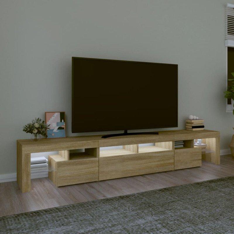 vidaXL TV skrinka s LED svetlami dub sonoma 230 x 36,5 x 40 cm