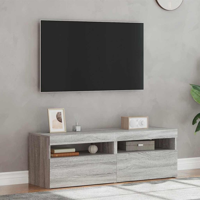 vidaXL TV skrinky 2 ks s LED, sivý dub sonoma 60x35x40 cm