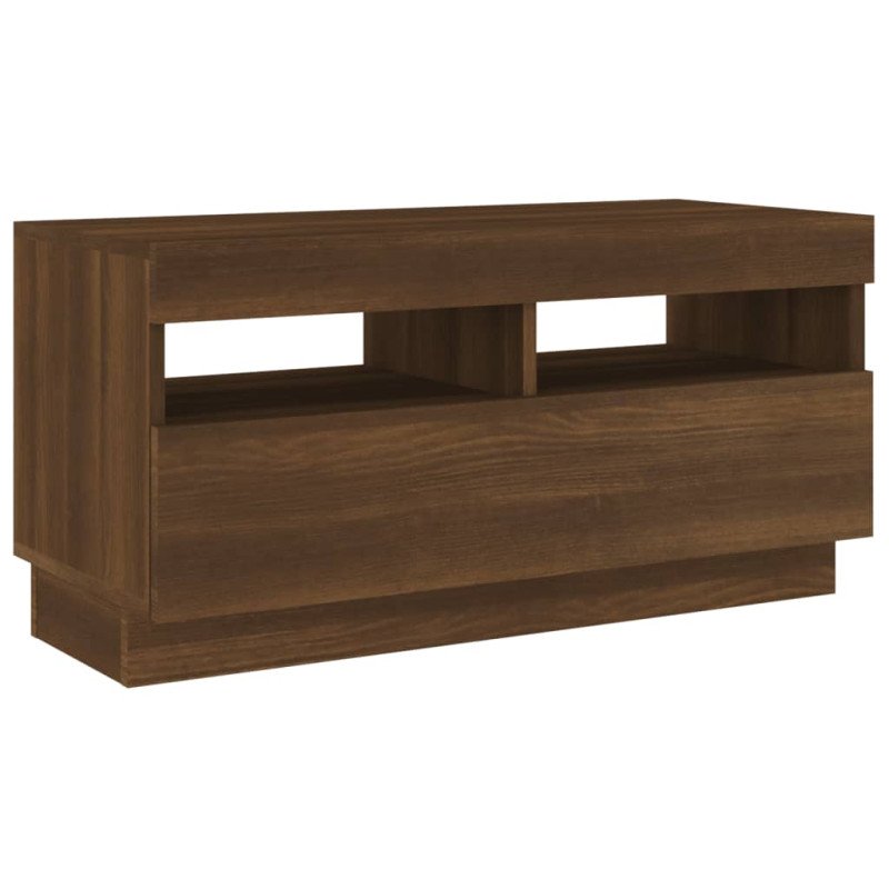vidaXL TV skrinka s LED, hnedý dub 80x35x40 cm