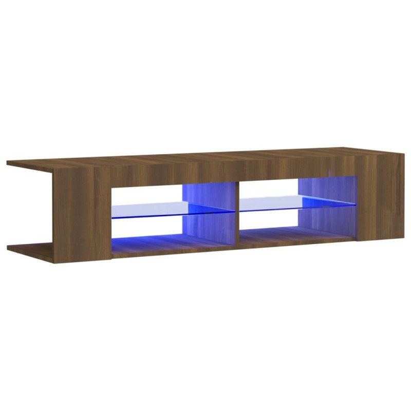 vidaXL TV skrinka s LED, hnedý dub 135x39x30 cm