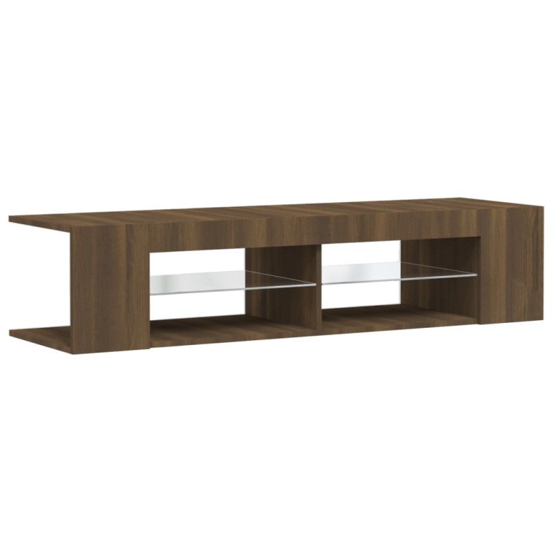 vidaXL TV skrinka s LED, hnedý dub 135x39x30 cm