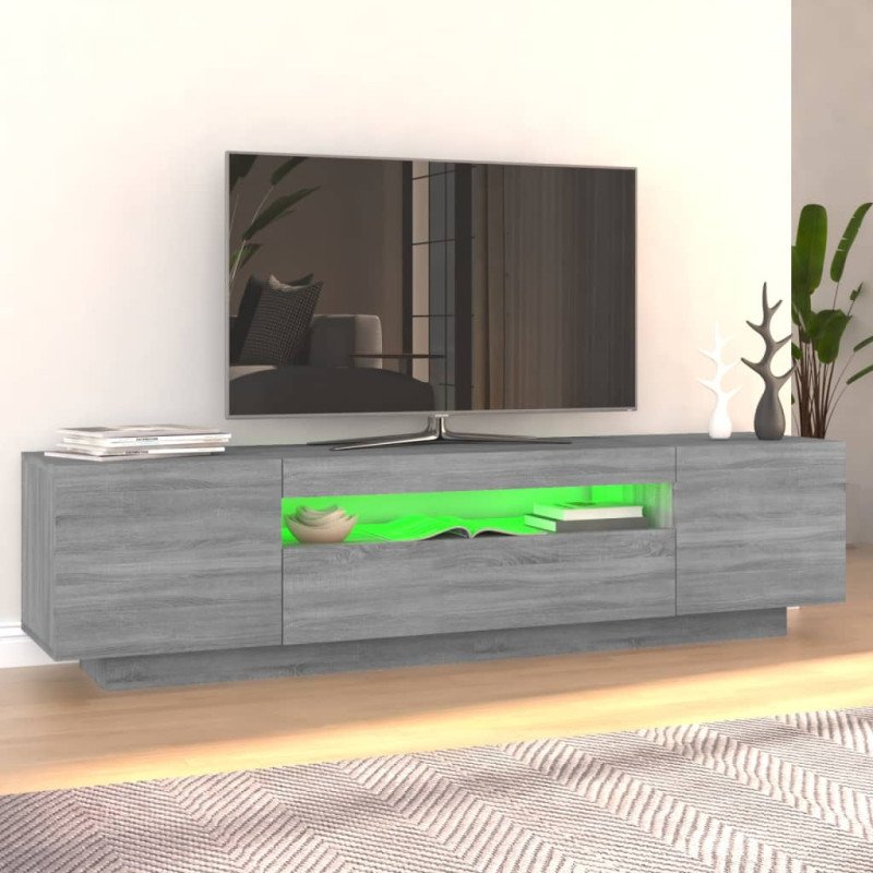 vidaXL TV skrinka s LED, sivý dub sonoma 160x35x40 cm
