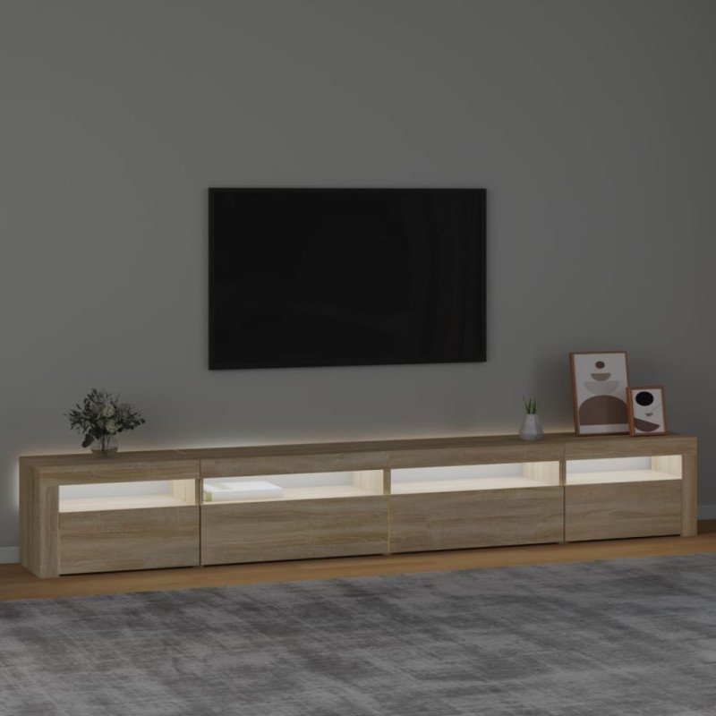 vidaXL TV skrinka s LED svetlami dub sonoma 270 x 35 x 40 cm